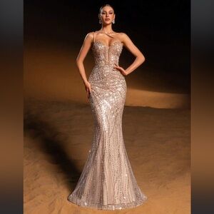 Champagne evening gown